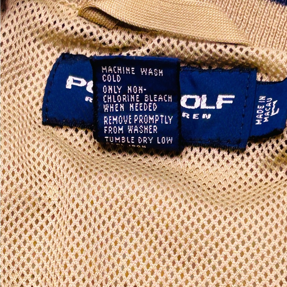 VTG 90s Polo Golf Ralph Lauren Windbreaker Pullover Jacket in Tan - Picture 10 of 13